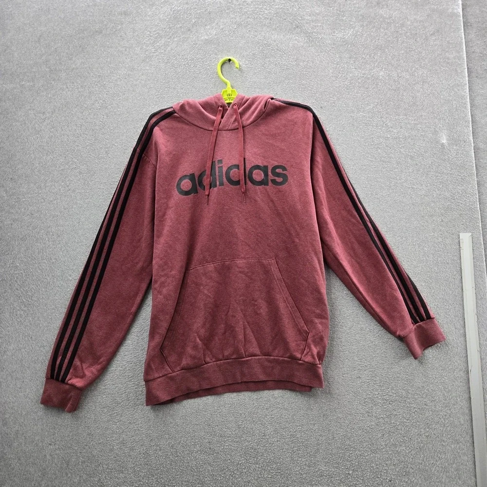 Adidas‎ Men Hoodie L Maroon Fleece Activewear Long Sleeve